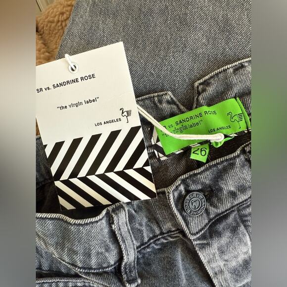 Sandrine Rose X Anthroplogie Wide Leg Cargo Jeans Womens 26 Black Wash New Nwt - Picture 6 of 7